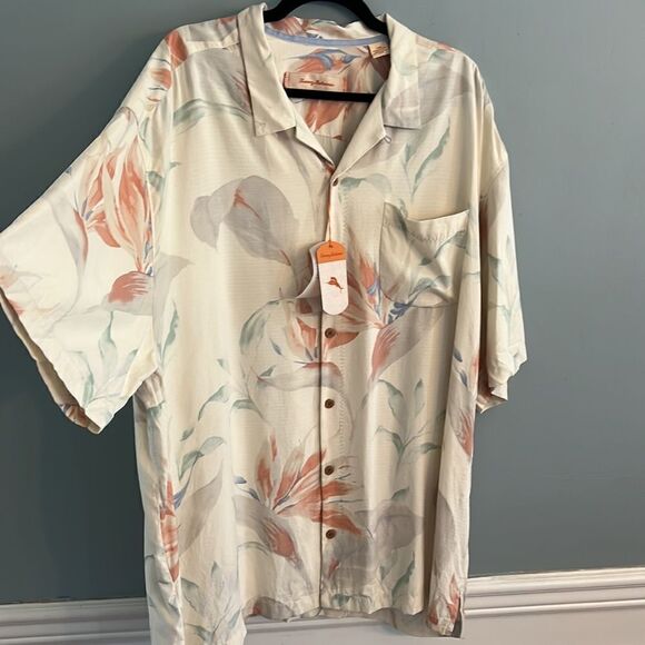 Tommy Bahama NWT 100% Silk Hawaiian shirt Men’s 2XL Big & Tall - Picture 12 of 13